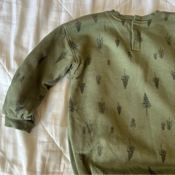 Grayson Collective Baby Bubble Sweashirt Romper in Green Forest Print Size 18 Mo - Picture 8 of 10